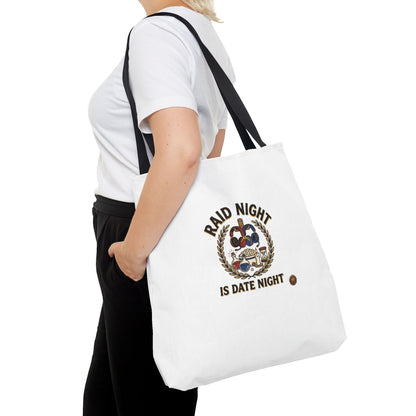 Raid Night Is Date Night Tote Bag — Military Police Themed Canvas Tote