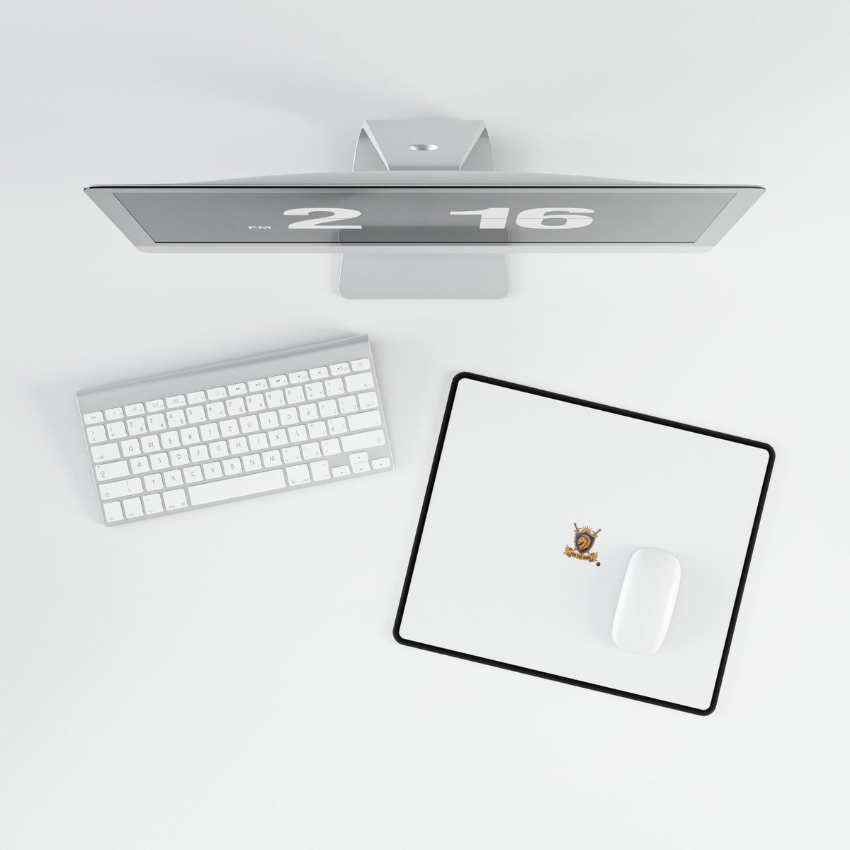 Minimalist Coat of Arms Desk Mat — Large Gaming & Office Mousepad