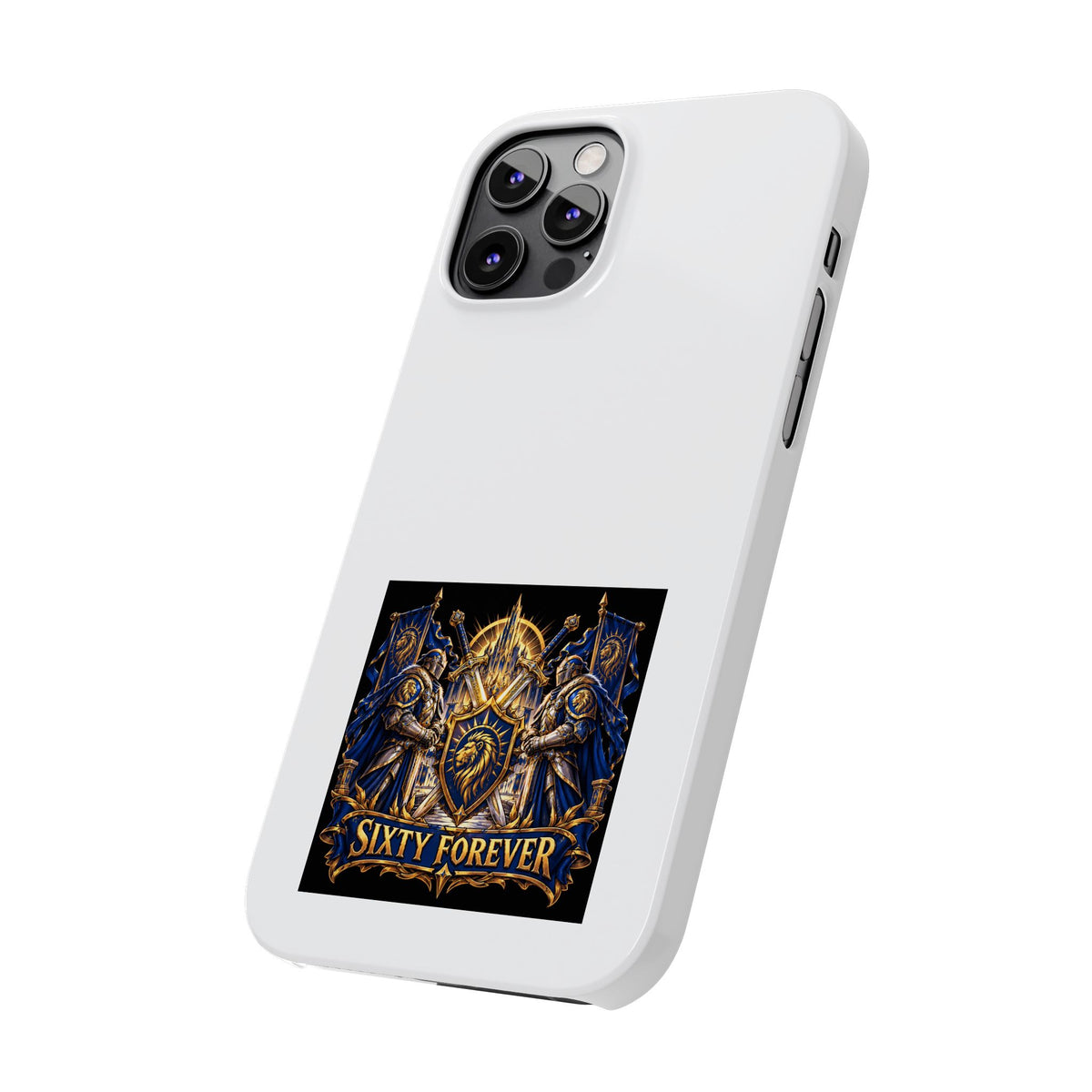 Slim Phone Case — "Sixty Forever" Shield Knight Graphic