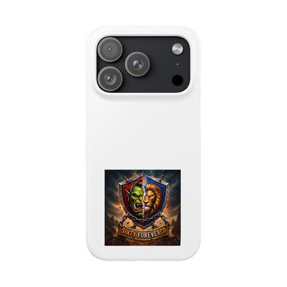 Slim Phone Case — Fantasy Shield Orc & Lion Crest "Sixty Forever"