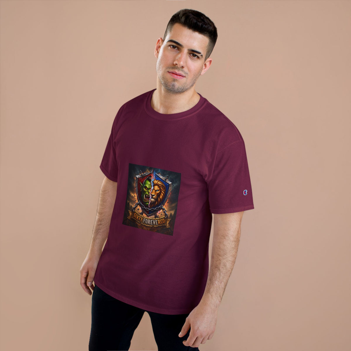 Champion T-Shirt - "Victory Forever" Fantasy Shield Gamer Tee