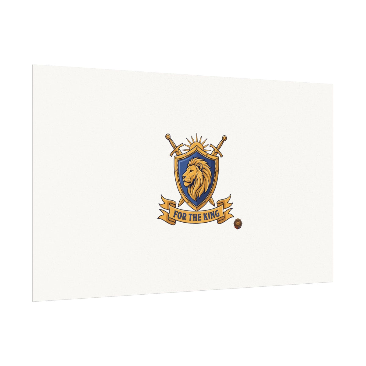 Lion Crest Watercolor Poster — 'Bow to the King' Matte Art Print