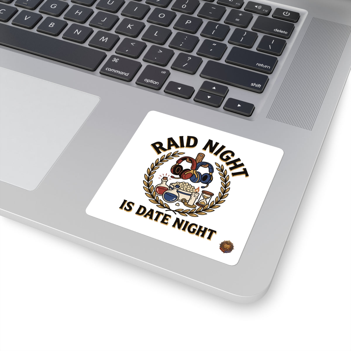 Square Sticker — "Raid Night Is Date Night" Gaming Couple Sticker
