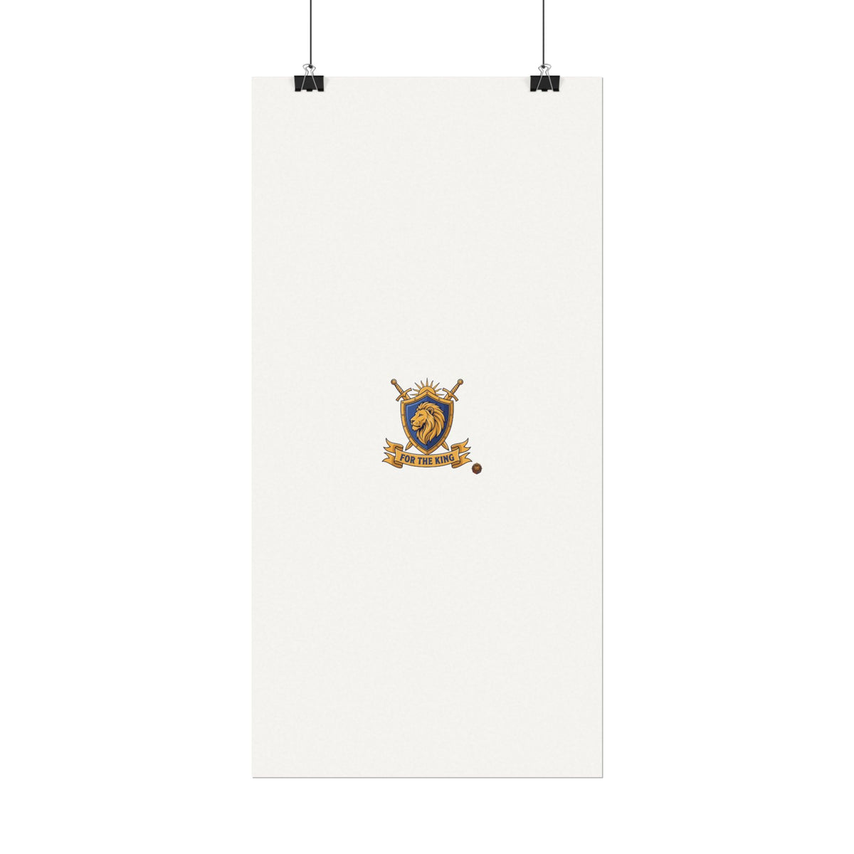 Lion Crest Watercolor Poster — 'Bow to the King' Matte Art Print