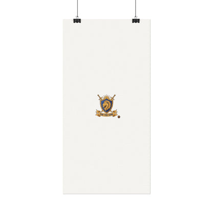 Lion Crest Watercolor Poster — 'Bow to the King' Matte Art Print