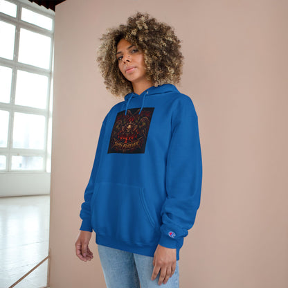Champion Hoodie — Gothic Floral Skull Graphic Pullover