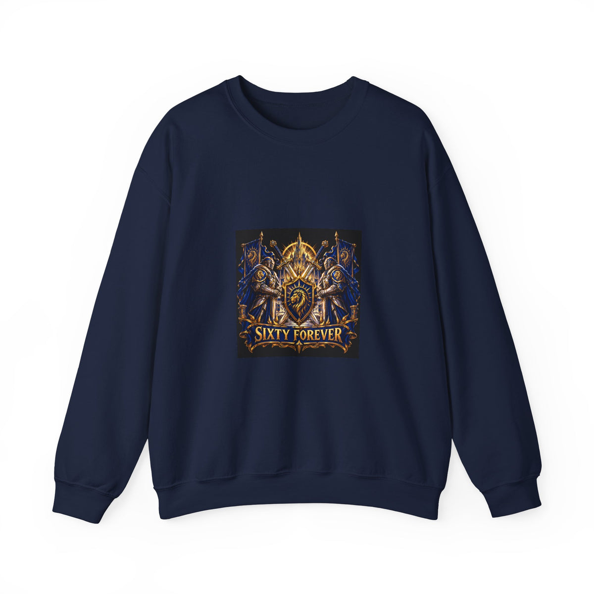 Crewneck Sweatshirt — Sixty Forever Ornate Shield Graphic
