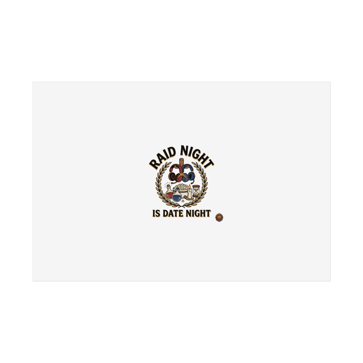 Poster – "Raid Night Is Date Night" Vintage Motorcycle Emblem
