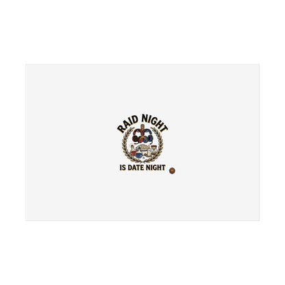 Poster – "Raid Night Is Date Night" Vintage Motorcycle Emblem