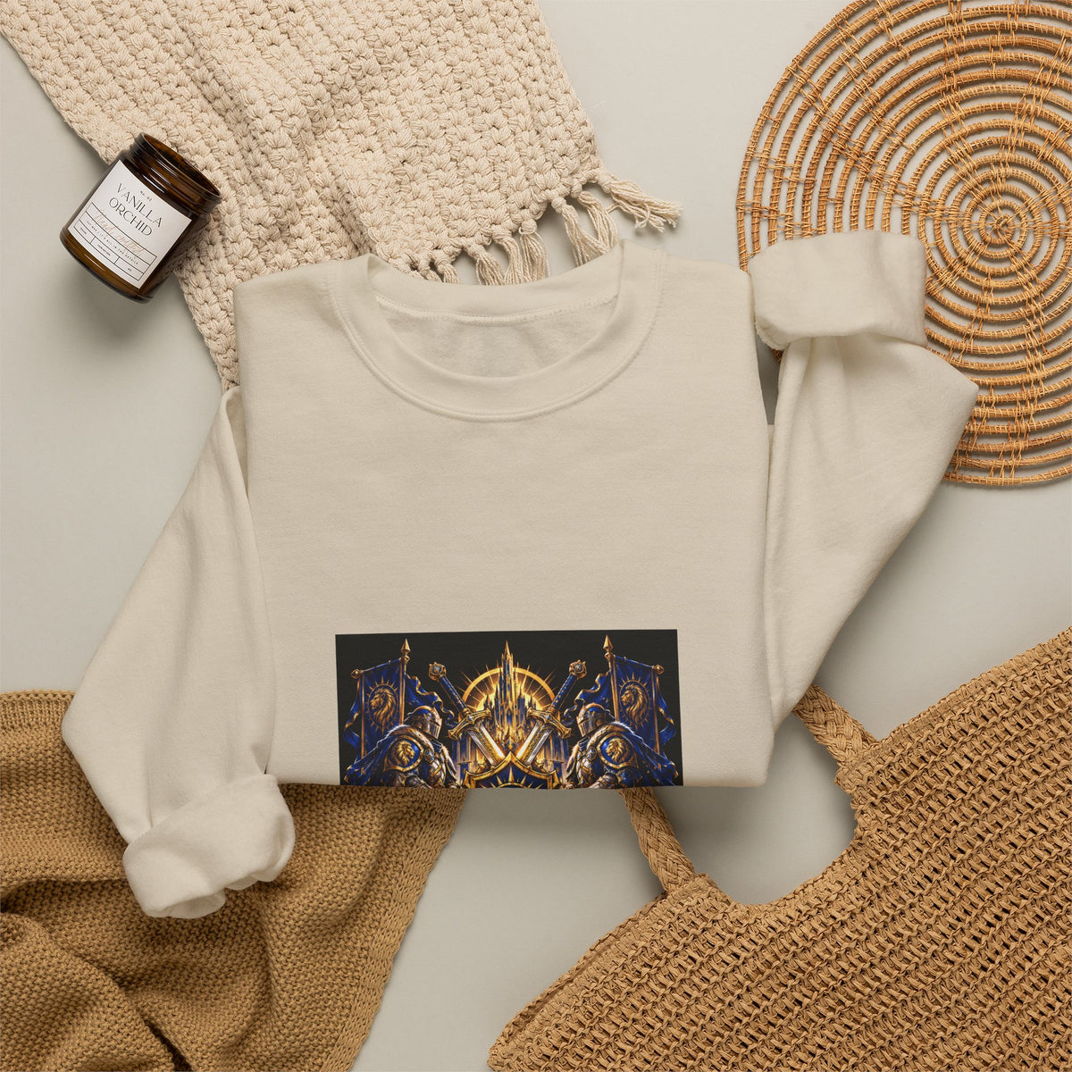 Crewneck Sweatshirt — Sixty Forever Ornate Shield Graphic