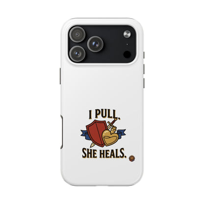 Phone Case — "I Pull, She Heals" RPG Couple Gaming Protective Case