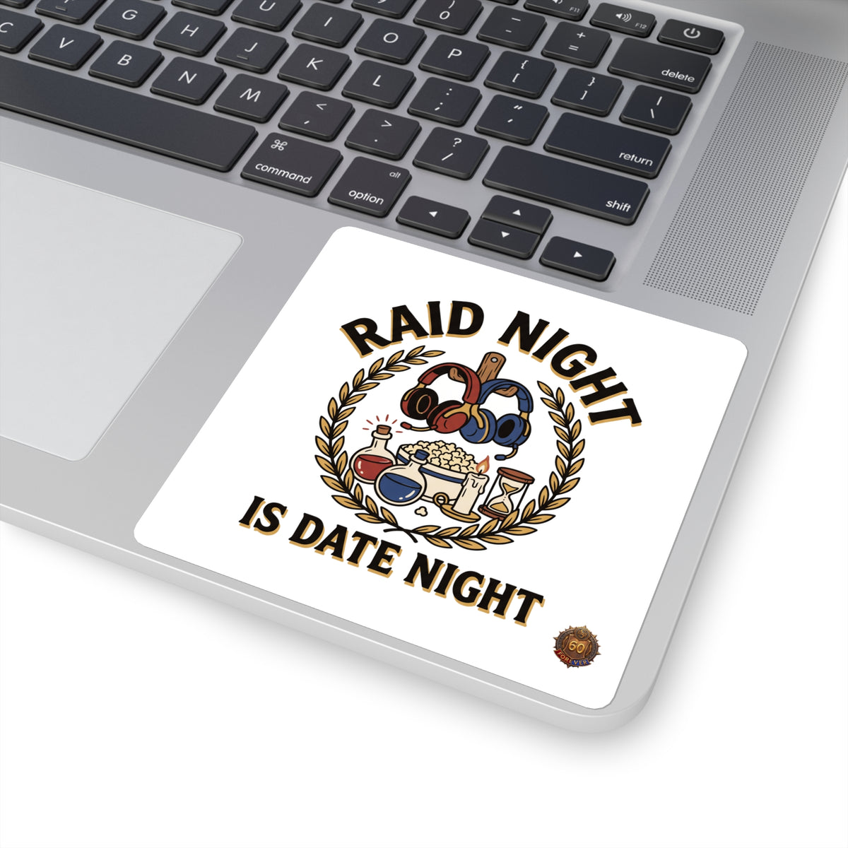 Square Sticker — "Raid Night Is Date Night" Gaming Couple Sticker