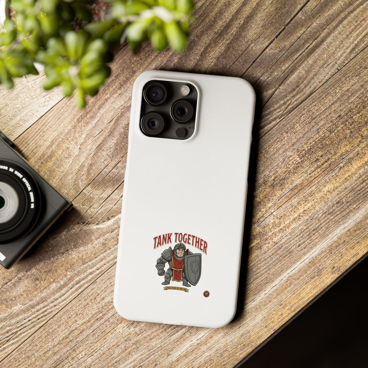 Slim Phone Case — "Tank Together" Medieval Tank Warrior Design