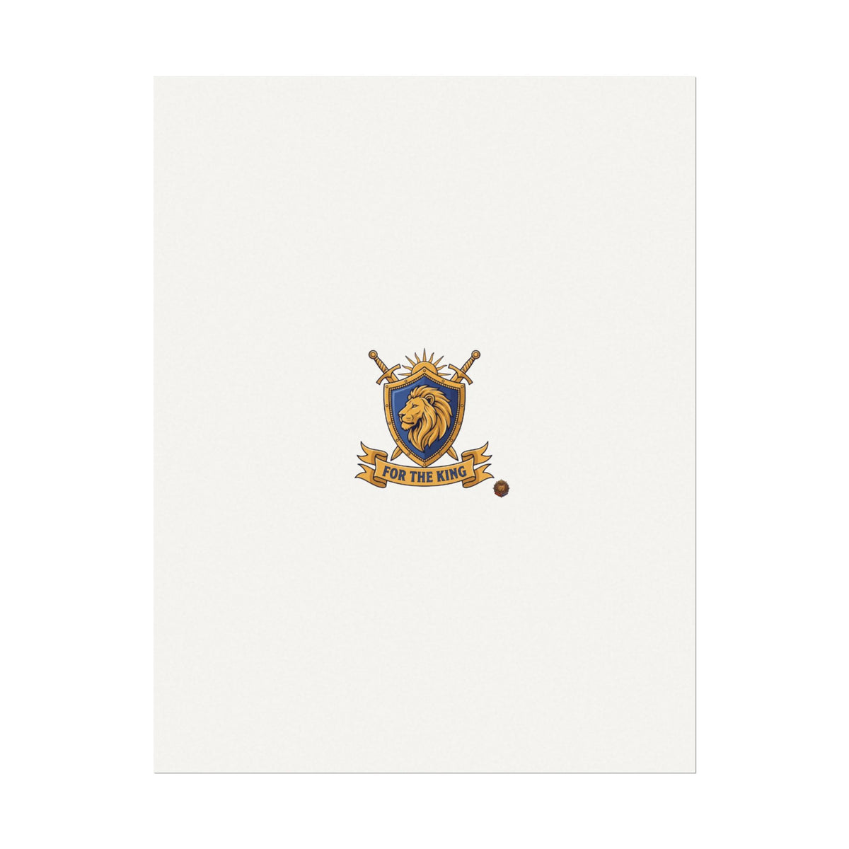 Lion Crest Watercolor Poster — 'Bow to the King' Matte Art Print