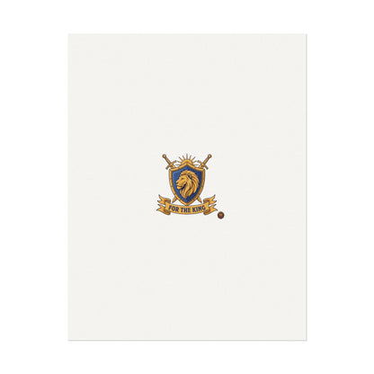 Lion Crest Watercolor Poster — 'Bow to the King' Matte Art Print