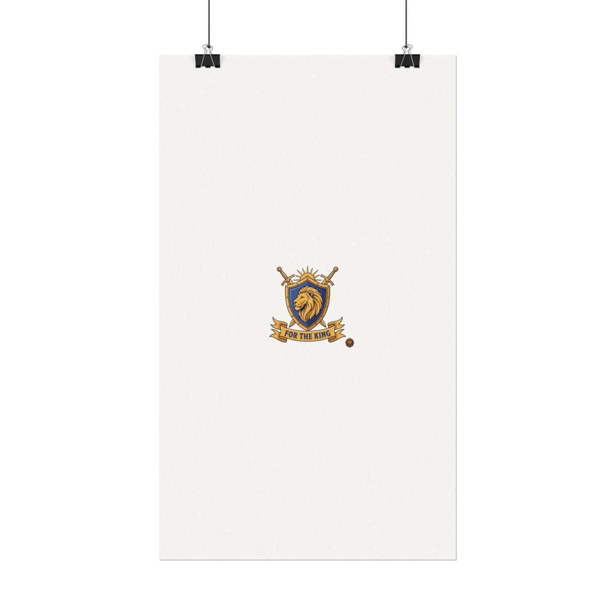 Lion Crest Watercolor Poster — 'Bow to the King' Matte Art Print
