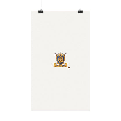 Lion Crest Watercolor Poster — 'Bow to the King' Matte Art Print