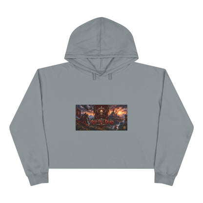 Cropped Hoodie — Dark Fantasy Graphic Crop Hoodie with Epic Battle Scene