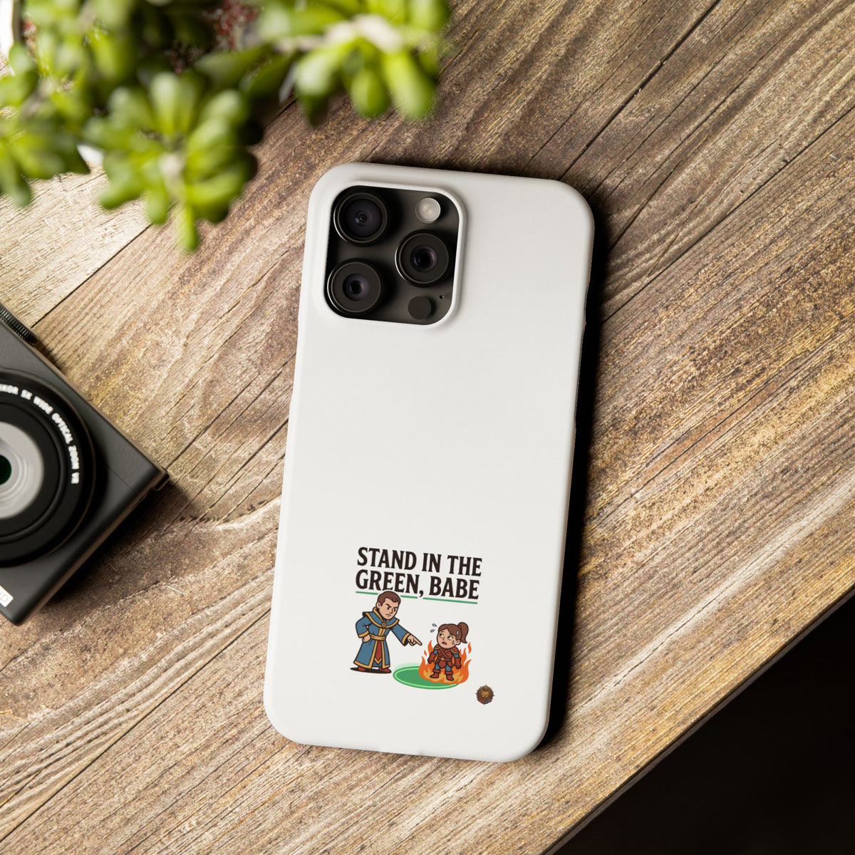 Stand in the Green, Babe Slim Phone Case — Funny Golf Cartoon Phone Cover