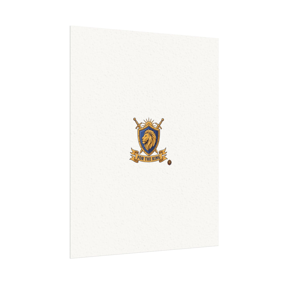 Lion Crest Watercolor Poster — 'Bow to the King' Matte Art Print