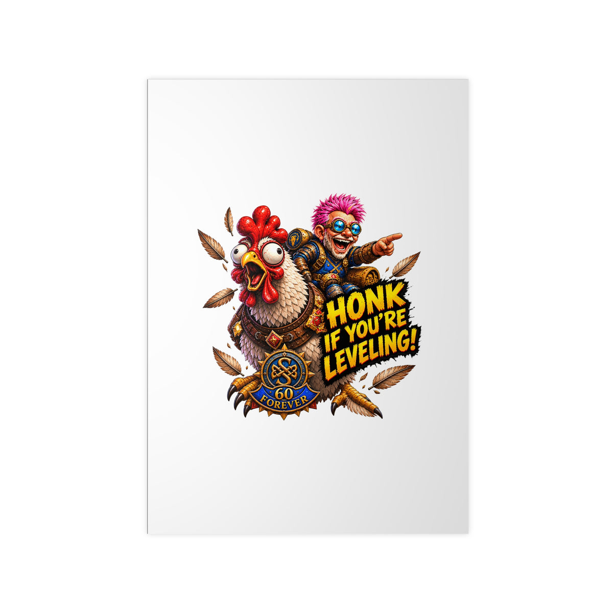Honk If You're Leveling! Photopaper Poster – Gamer Chicken Art Print