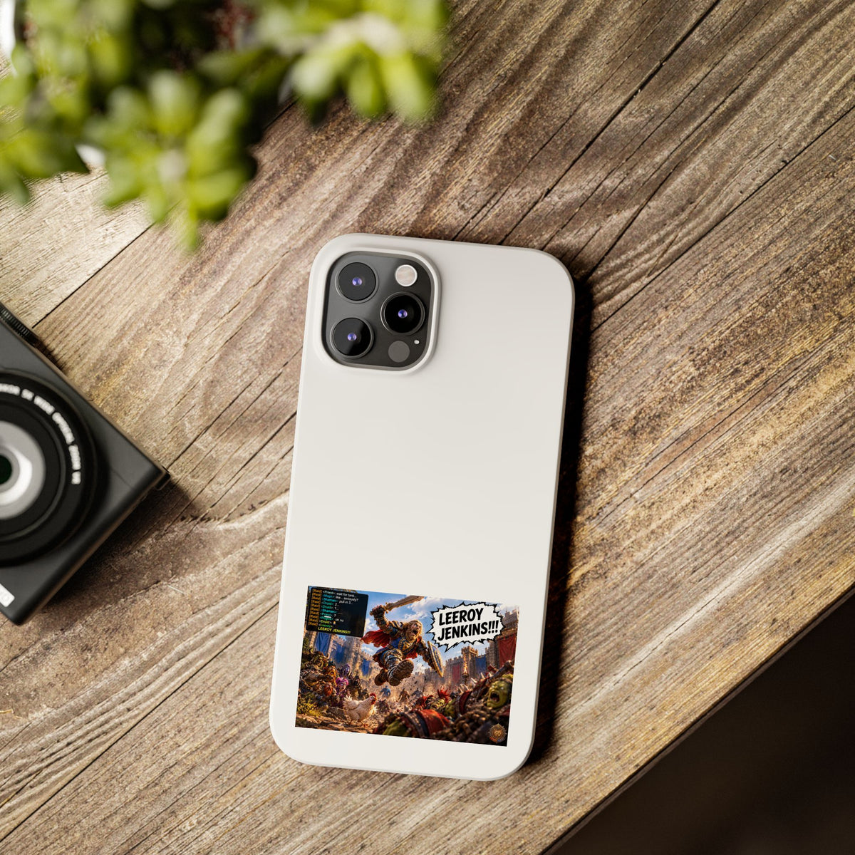 Slim Phone Case — 'Leeroy Jenkins!' Gaming Meme Design