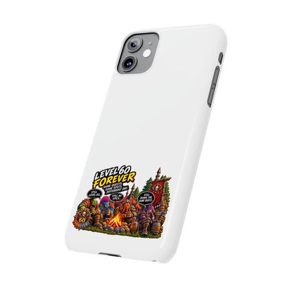 Level 60 Forever Slim Phone Case — Retro RPG Camping Gamer Design