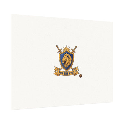 Lion Crest Watercolor Poster — 'Bow to the King' Matte Art Print