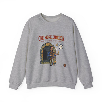 One More Dungeon Crewneck Sweatshirt — Gamer RPG Adventure Pullover