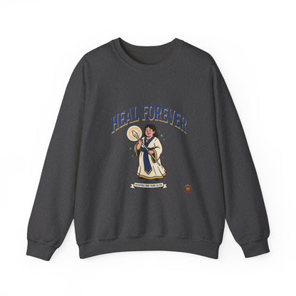 Heal Forever Sweatshirt — Vintage Saint Illustration Crewneck