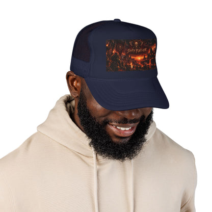 Foam Trucker Hat — Dark Fantasy 'Satanic' Apocalypse Graphic Cap