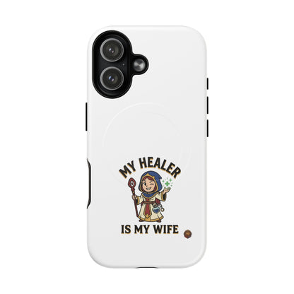 Phone Case — “My Healer Is My Wife” Cute RPG Healer Design, Tough Magnetic Protective Case