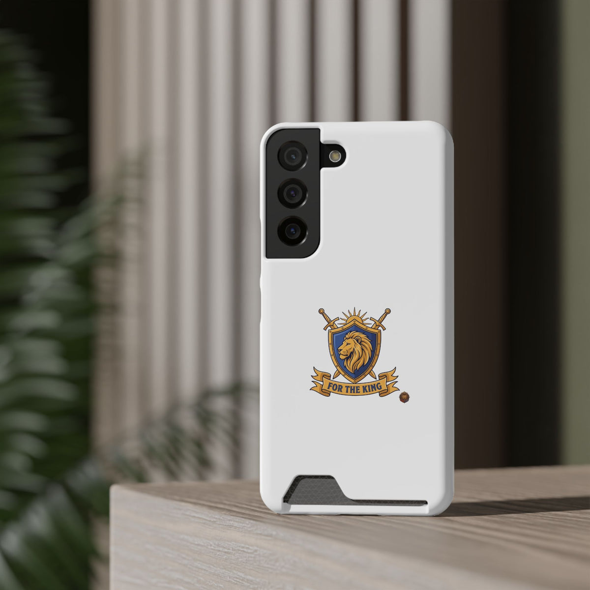 Lion Crest Phone Card Case — 'For The King' Slim Wallet Phone Case