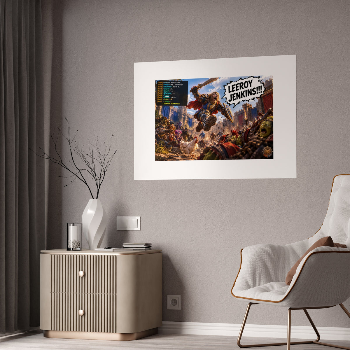 Gloss Poster — 'Leeroy Jenkins' Fantasy Gaming Print