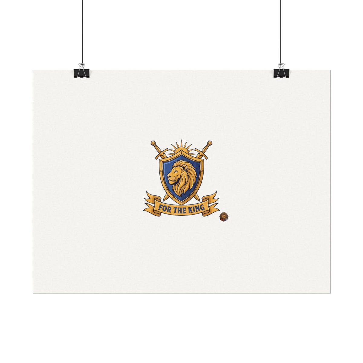 Lion Crest Watercolor Poster — 'Bow to the King' Matte Art Print