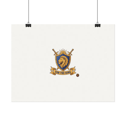 Lion Crest Watercolor Poster — 'Bow to the King' Matte Art Print