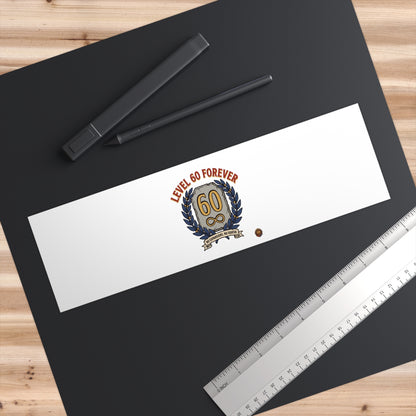 60th Birthday Bumper Sticker — "Level 60 Forever" Retro Crest