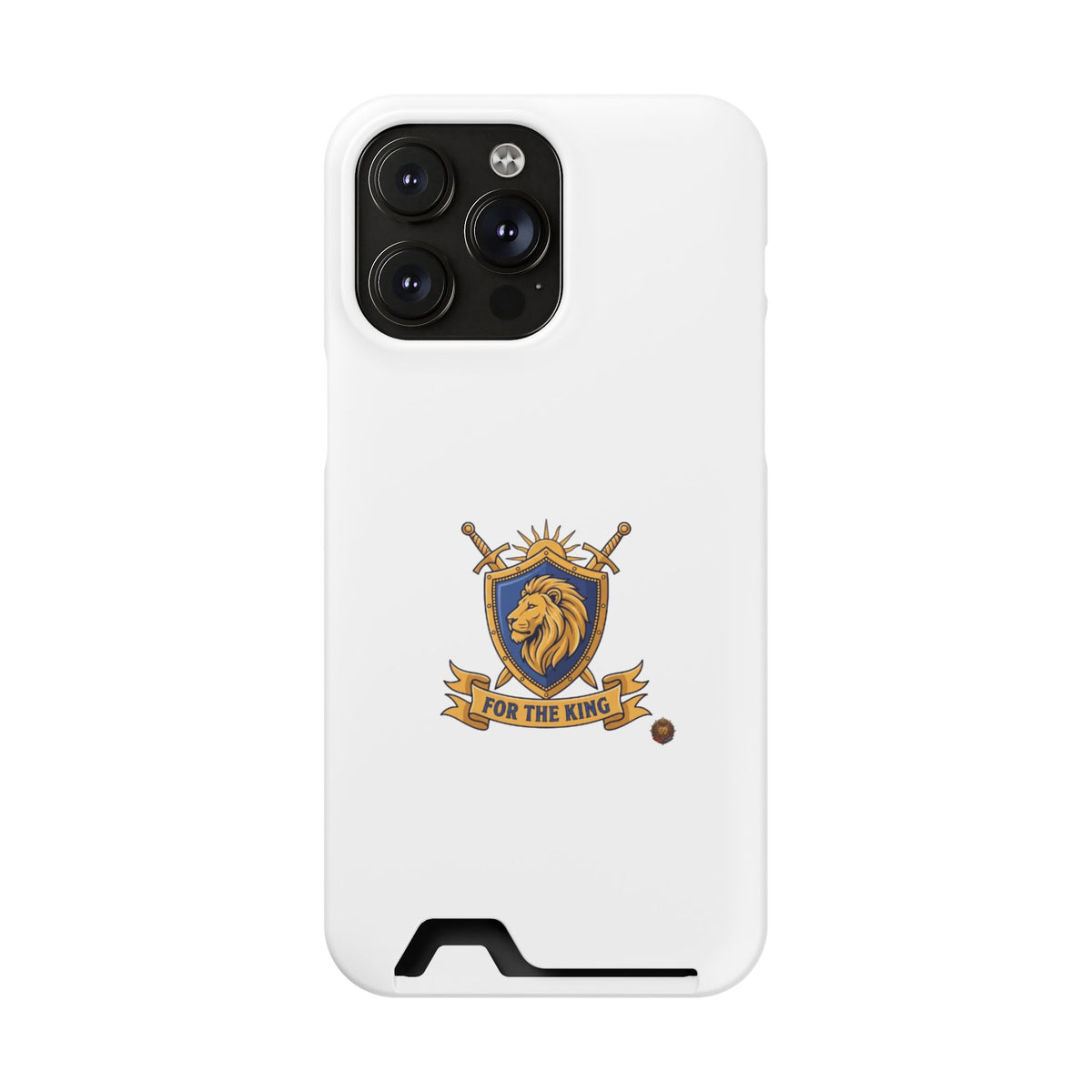 Lion Crest Phone Card Case — 'For The King' Slim Wallet Phone Case