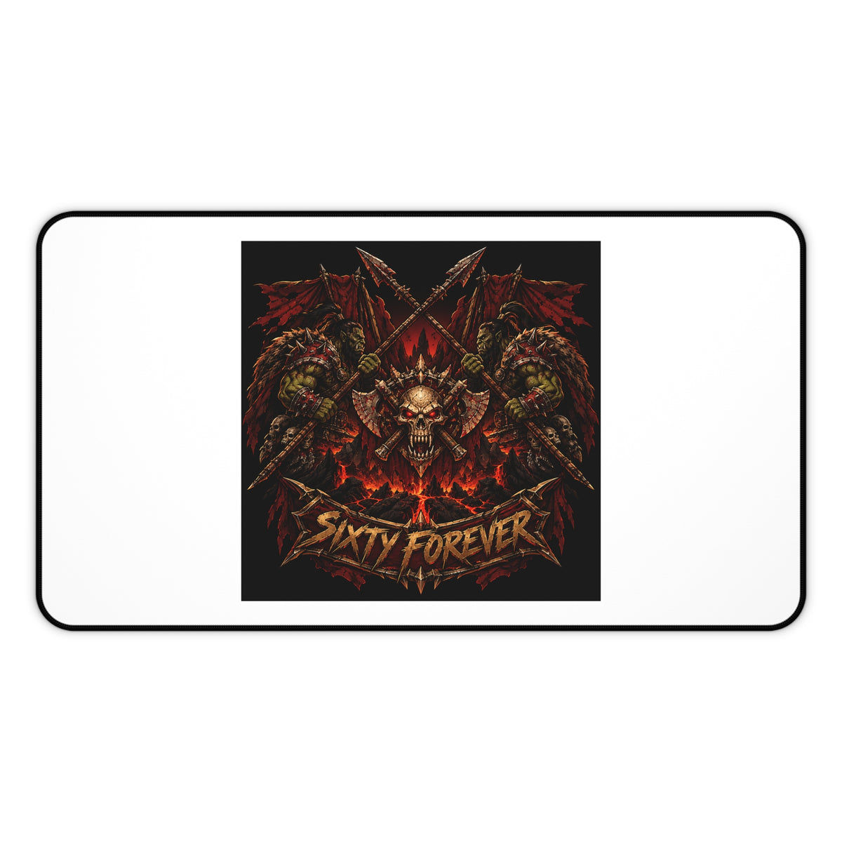 Skull Dragon Desk Mat — 'Sixty Forever' Gothic Gaming Mouse Pad