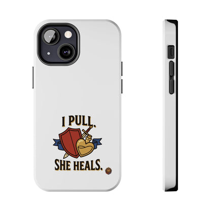 Phone Case — "I Pull, She Heals" RPG Couple Gaming Protective Case
