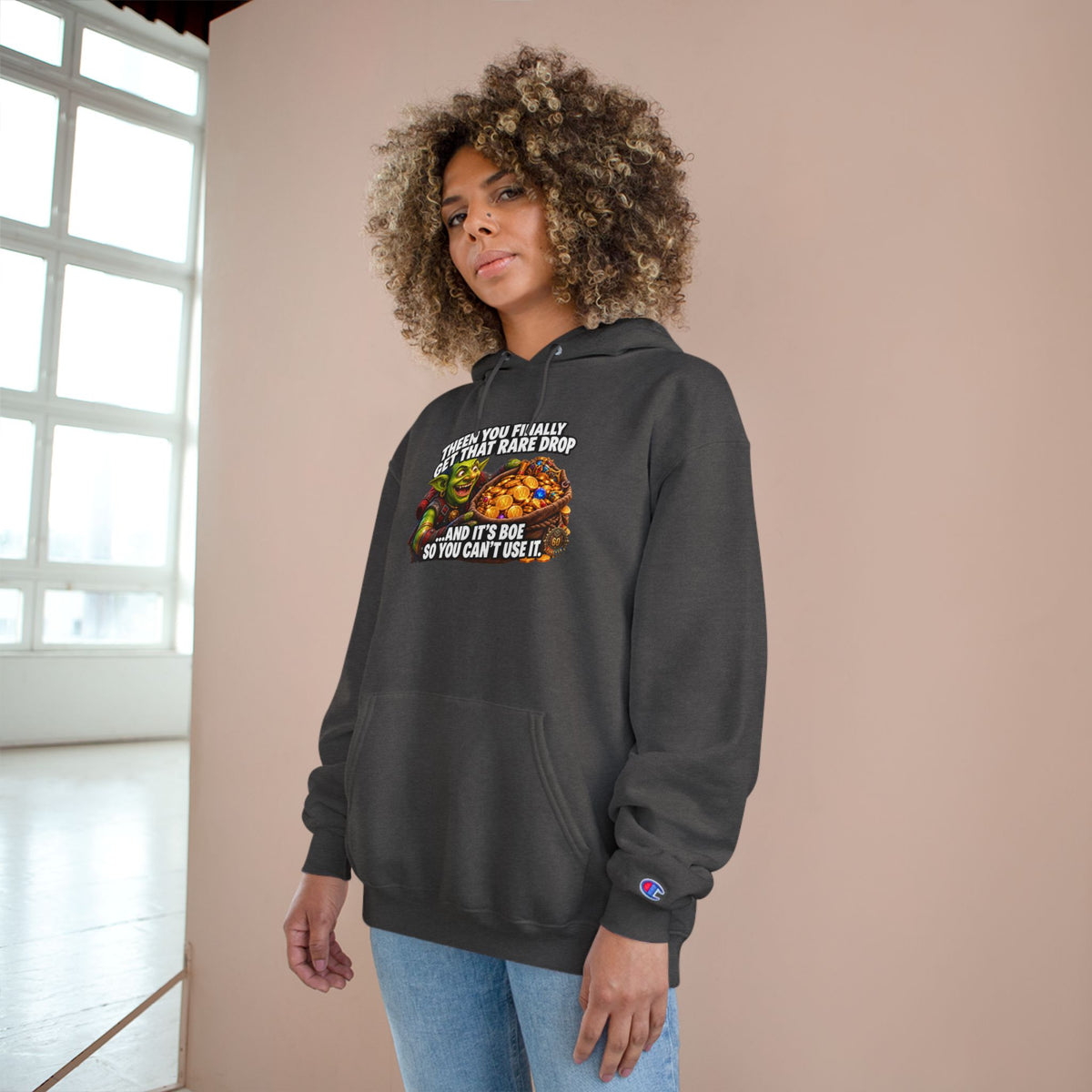 Gamer Meme Hoodie — "Then You Finally Get That Rare Drop and It's BoE So You Can't Use It"