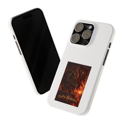 Slim Phone Case — Dark Viking Warrior 'Sixty Forever' Graphic