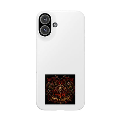 Slim Phone Case — 'Sixty Forever' Gothic Skull & Wings Design