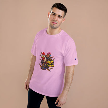 Gamer Chicken "Honk If You’re Leveling" T‑Shirt