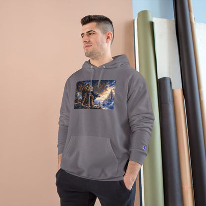 Viking Warrior Winter Hoodie – Norse Longship Battle Graphic