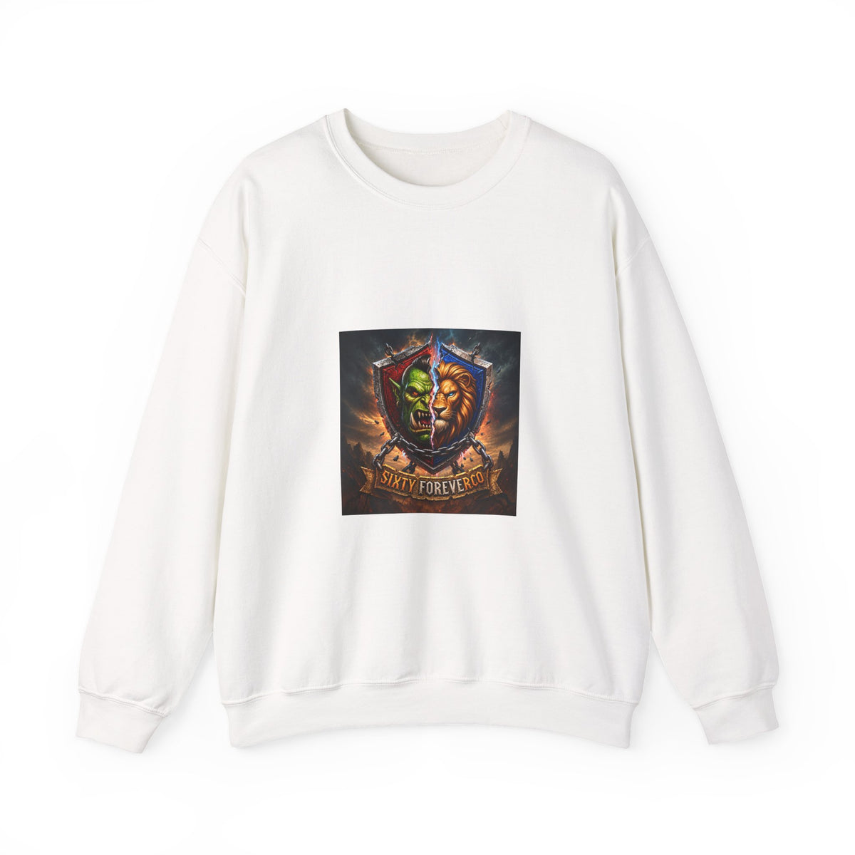 Fantasy Crest Crewneck Sweatshirt — "Forever" Shield Graphic
