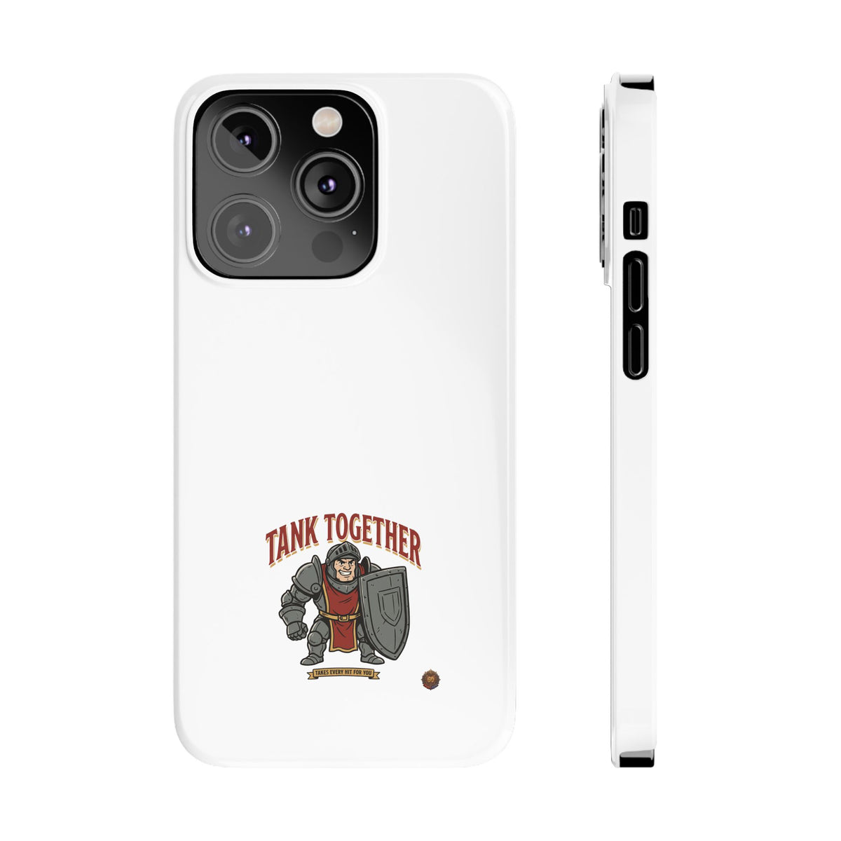 Slim Phone Case — "Tank Together" Medieval Tank Warrior Design