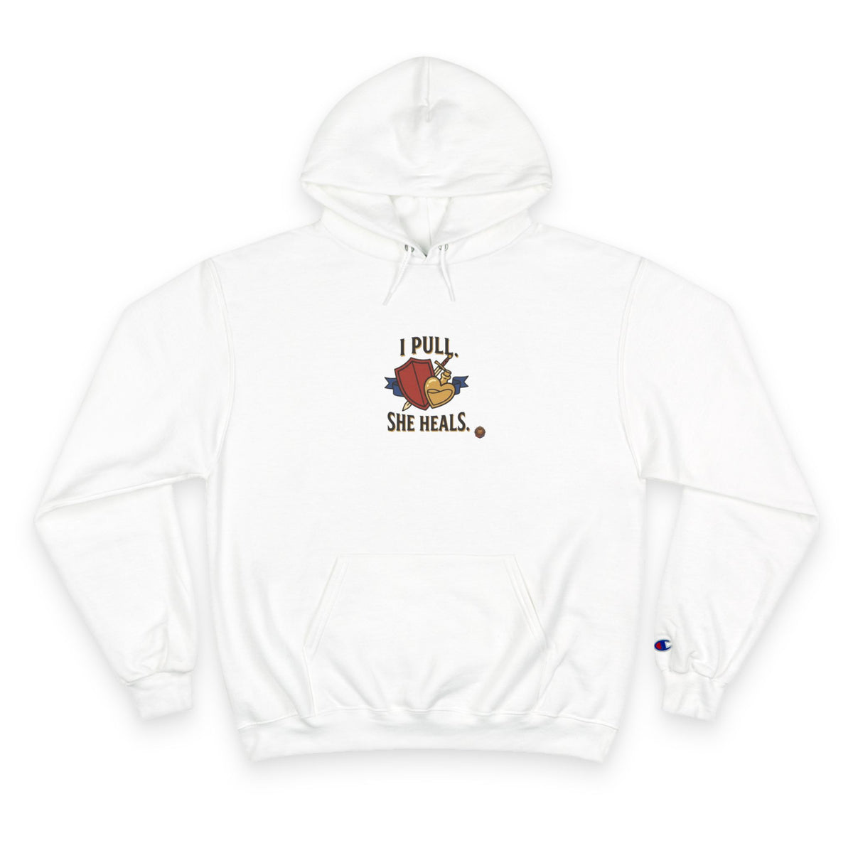 Hoodie — “I Pull, She Heals” Physical Therapy & Massage Therapist Pullover