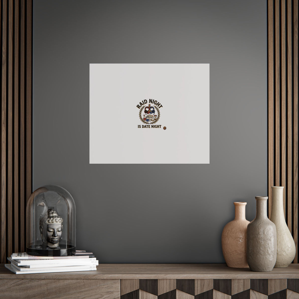 Poster – "Raid Night Is Date Night" Vintage Motorcycle Emblem