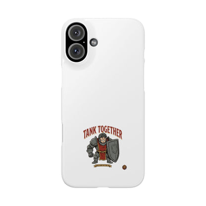 Slim Phone Case — "Tank Together" Medieval Tank Warrior Design